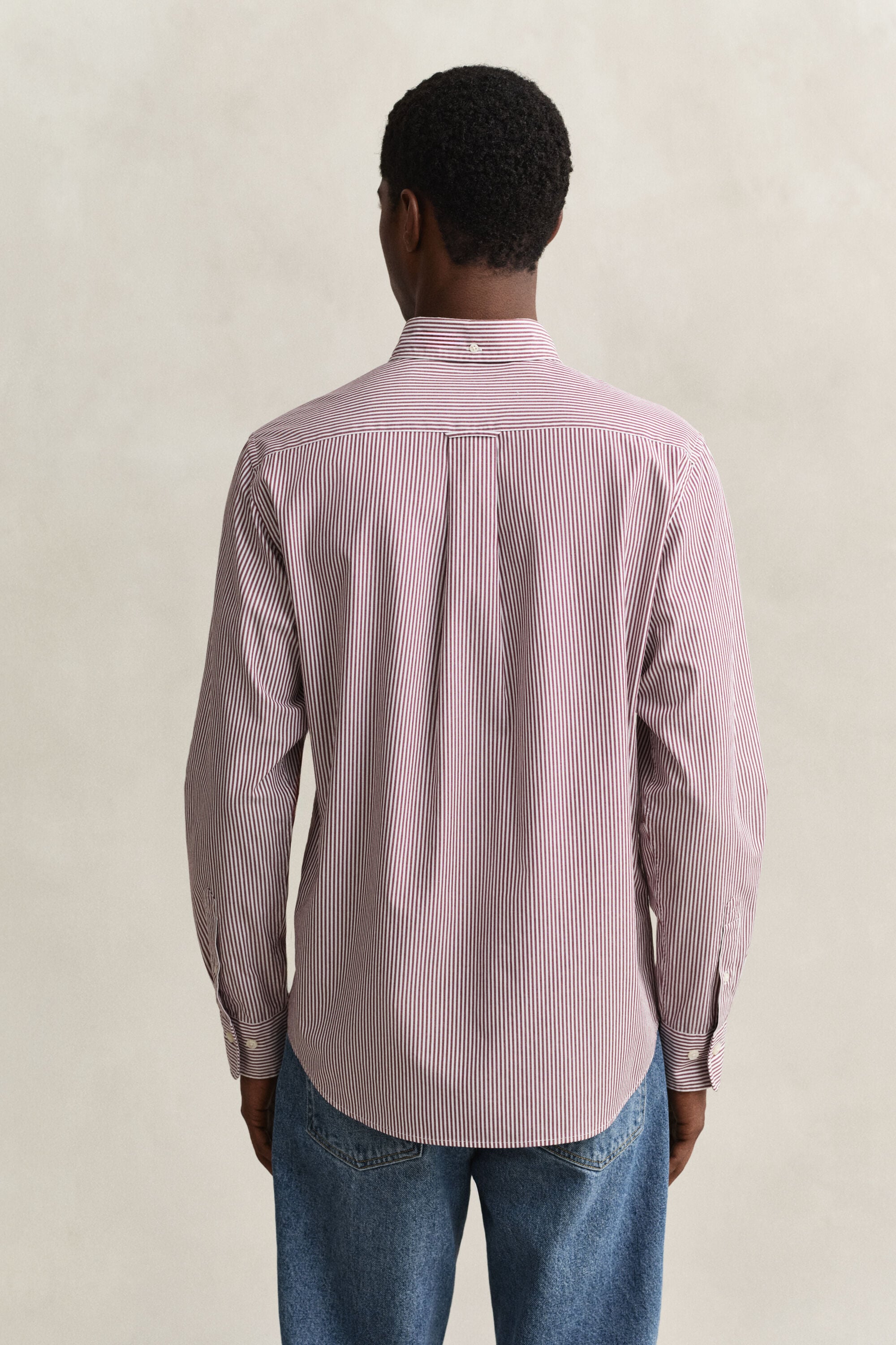 Camisa em popelina às riscas Classic regular fit