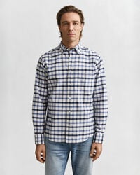 Camisa Oxford com padrão de xadrez corte normal
