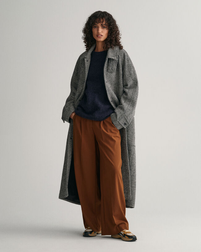 Pulover de malha com decote redondo Hairy Textured