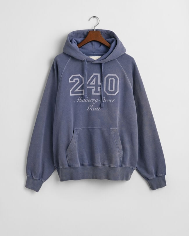 Sweatshirt com capuz e lavagem vintage