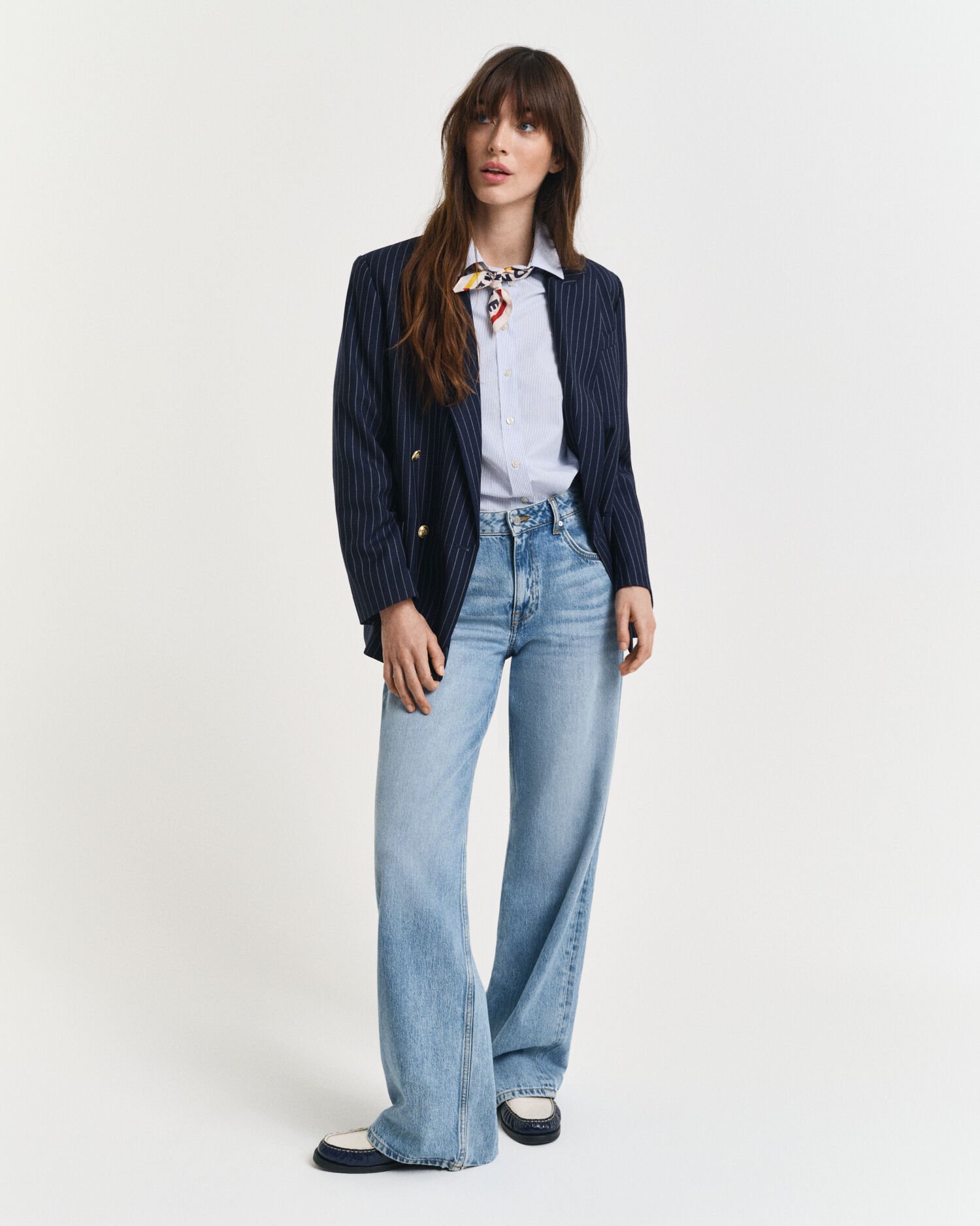 Camisa às riscas em popelina Classic regular fit