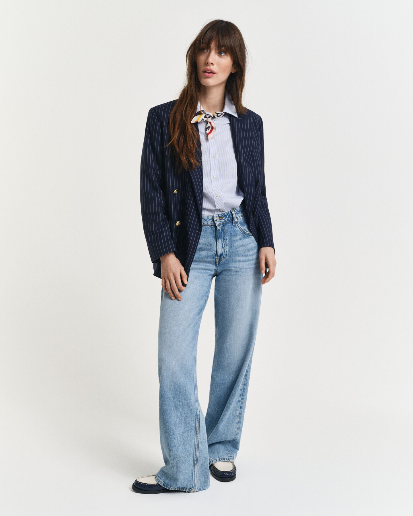 Camisa às riscas em popelina Classic regular fit