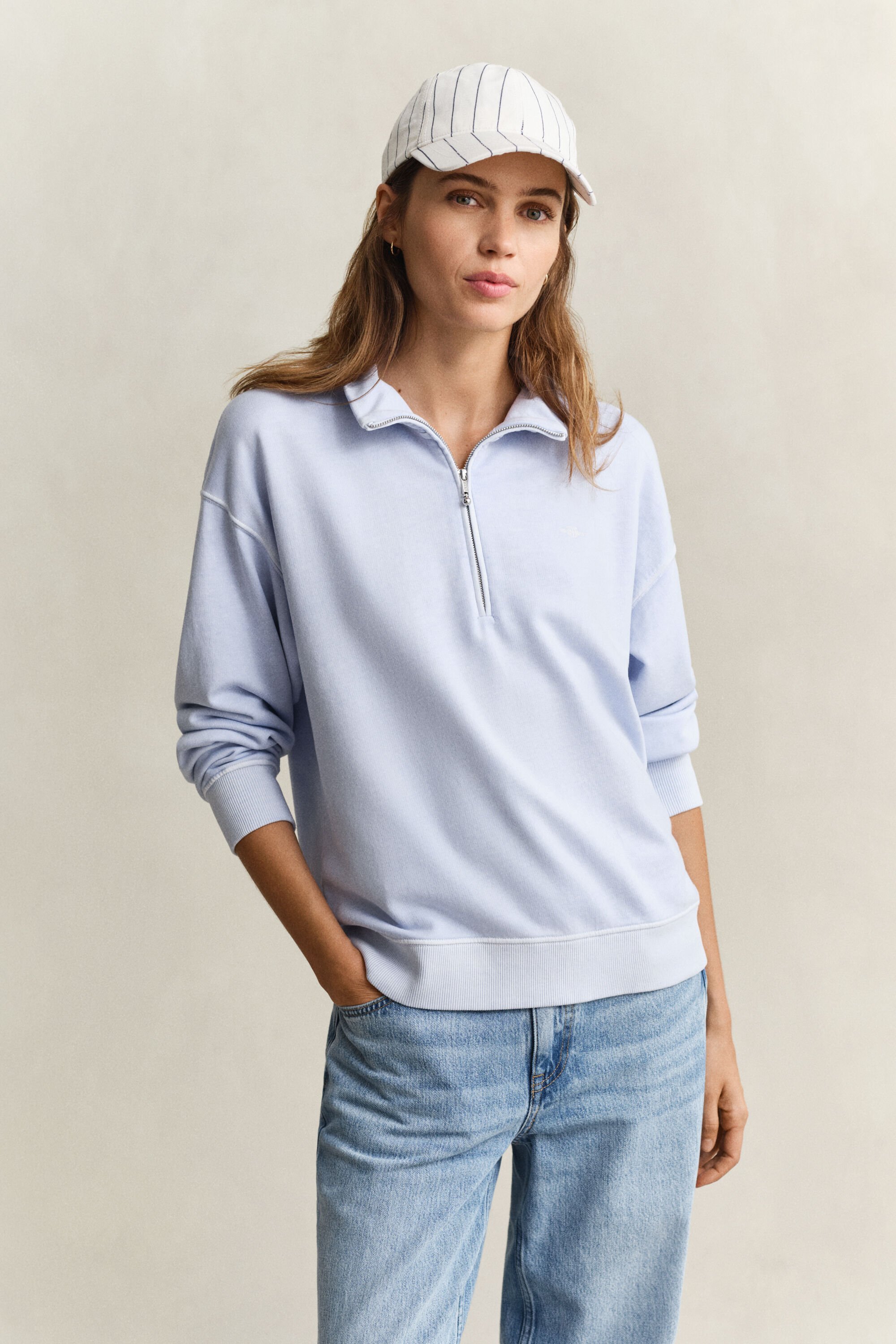 Sweatshirt com meio fecho de correr Washed Shield