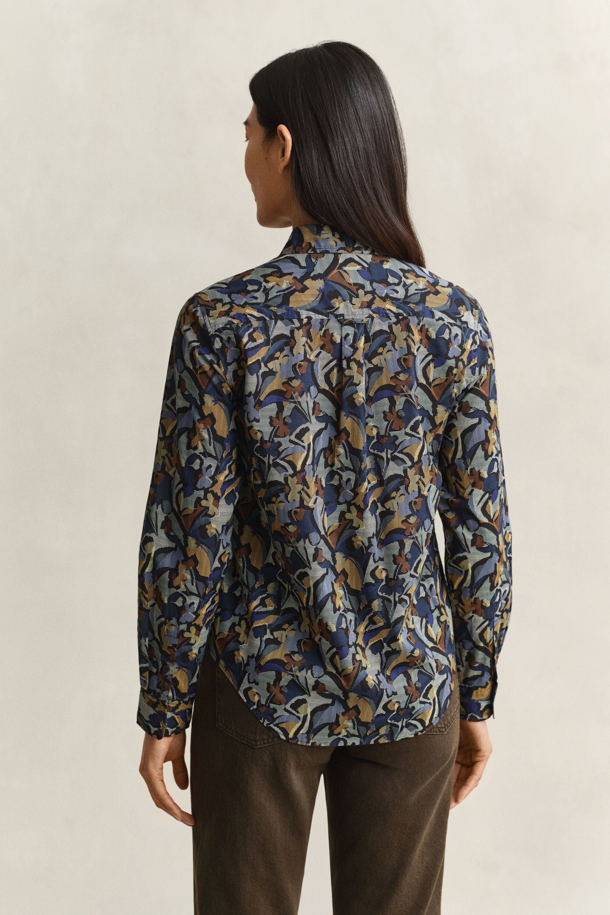 Camisa em voile de algodão com estampado