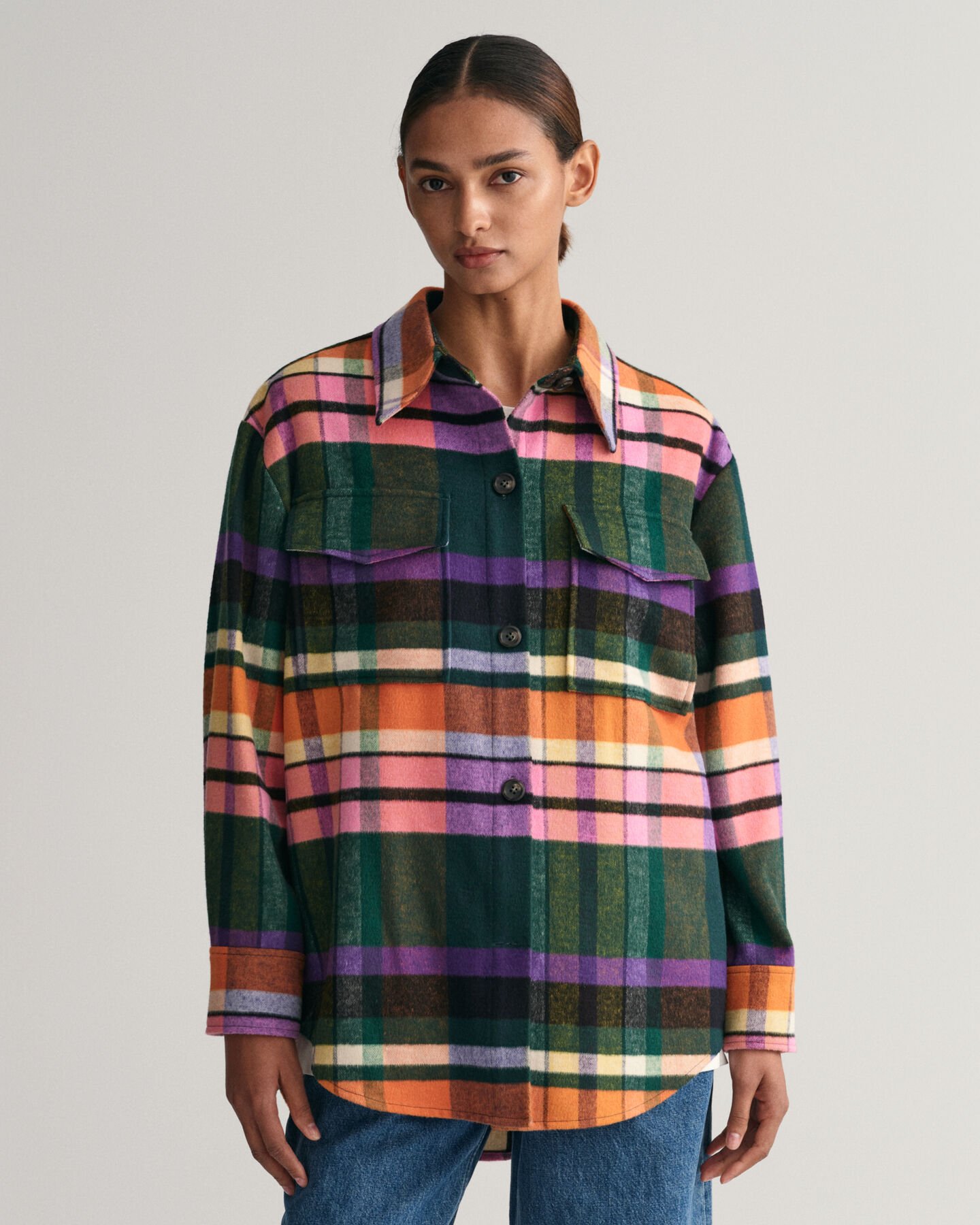 Sobrecamisa com padrão axadrezado