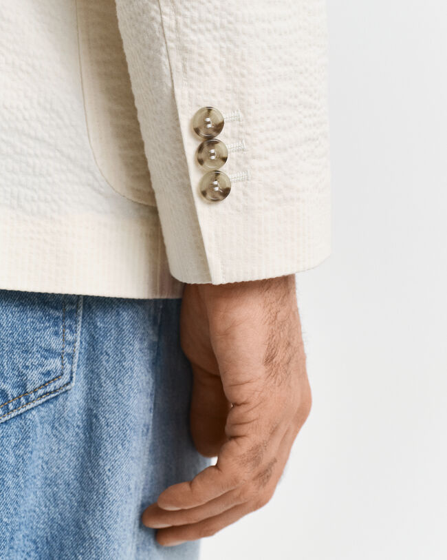 Casaco de fato Seersucker slim fit