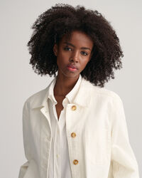 Casaco-camisa em sarja