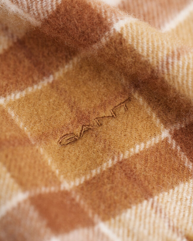 Cachecol de lã com padrão de xadrez