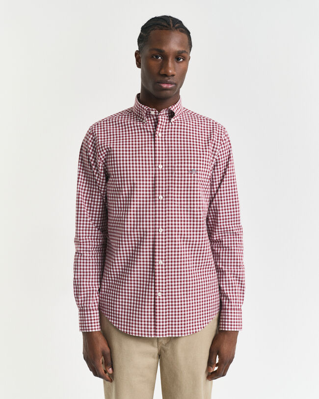 Camisa em popelina gingham Classic regular fit