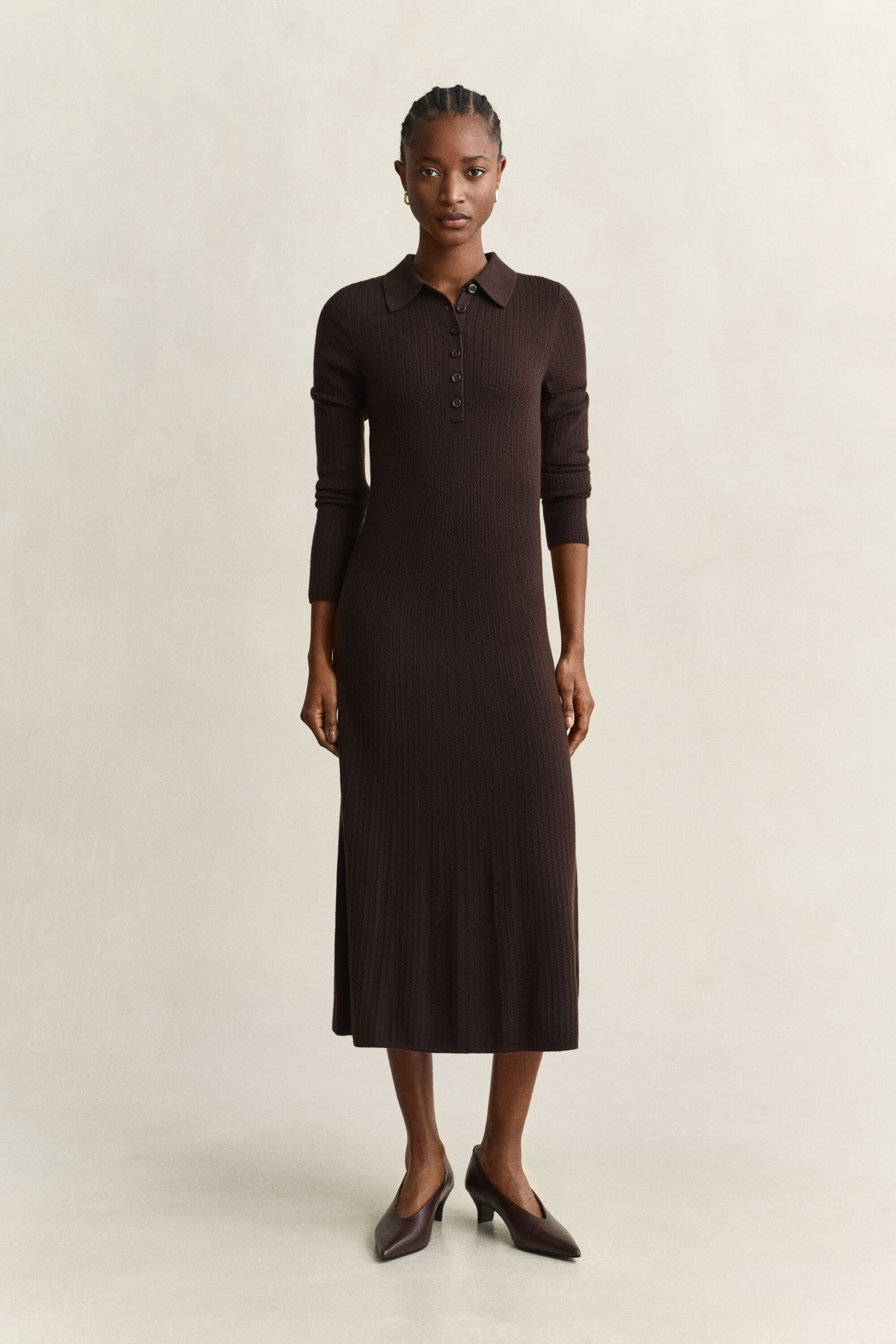 Vestido em malha entrançada
