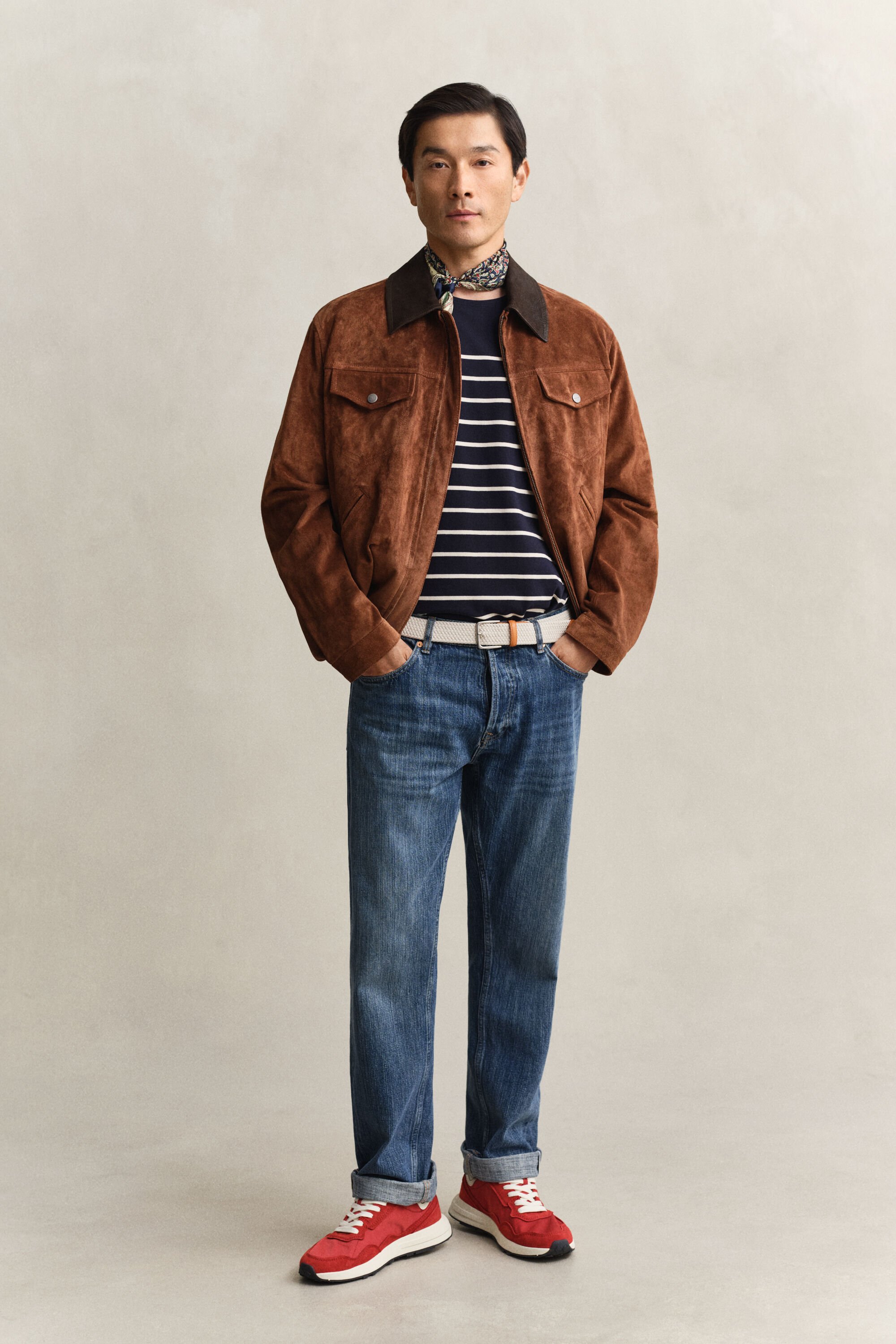 T-shirt com riscas posicionadas