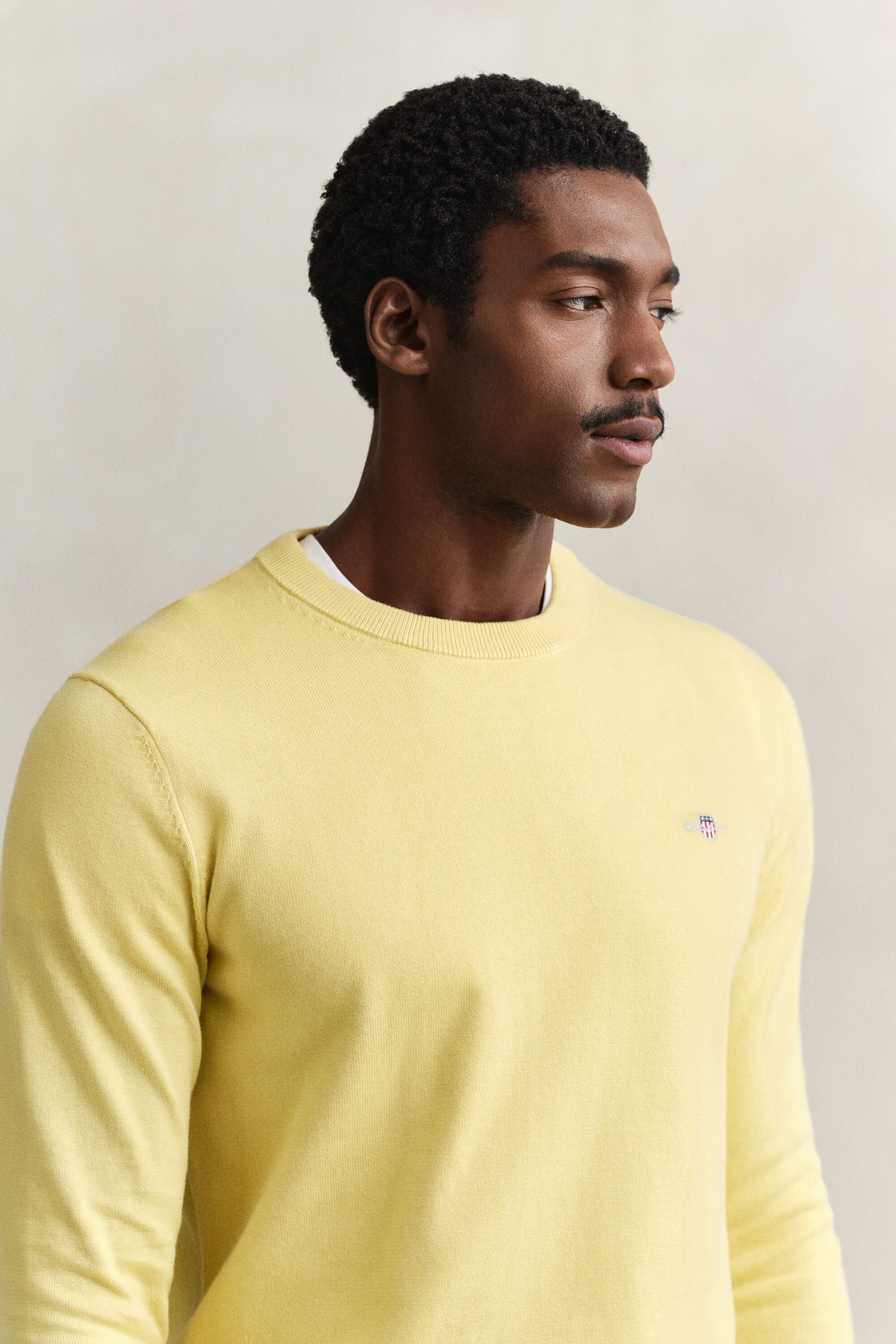 Camisola de malha com decote redondo em algodão