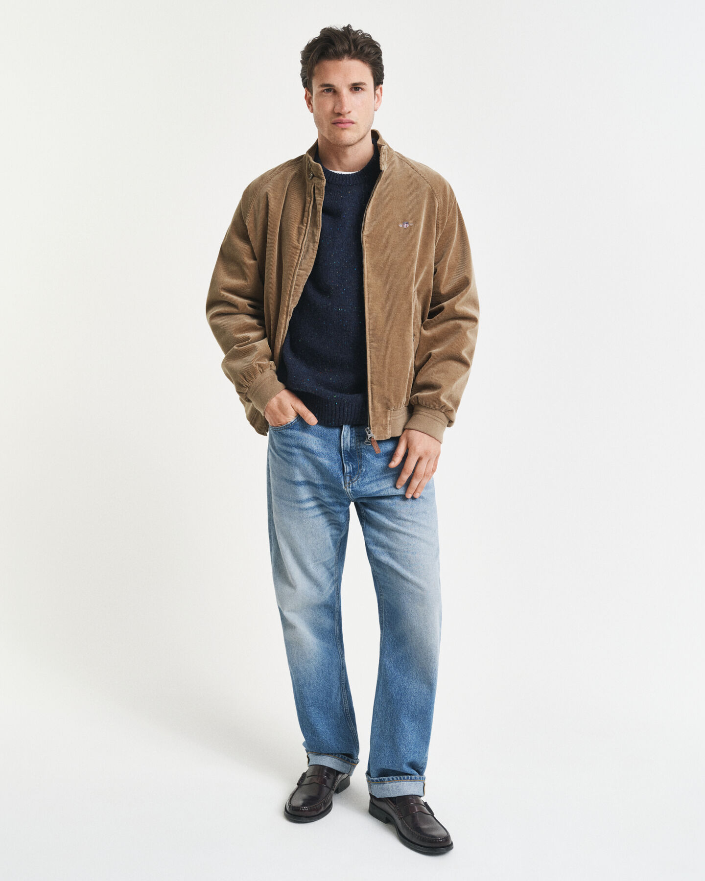 Camisola de malha Nepps com decote redondo em mistura de lã