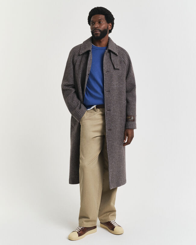 Camisola de malha com decote redondo clássica em algodão