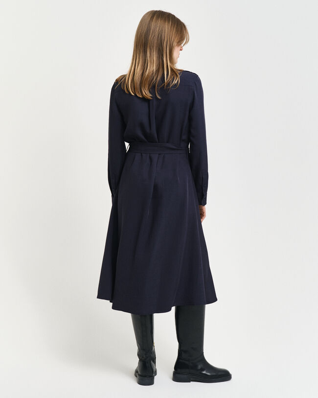 Vestido-camisa com bolsos