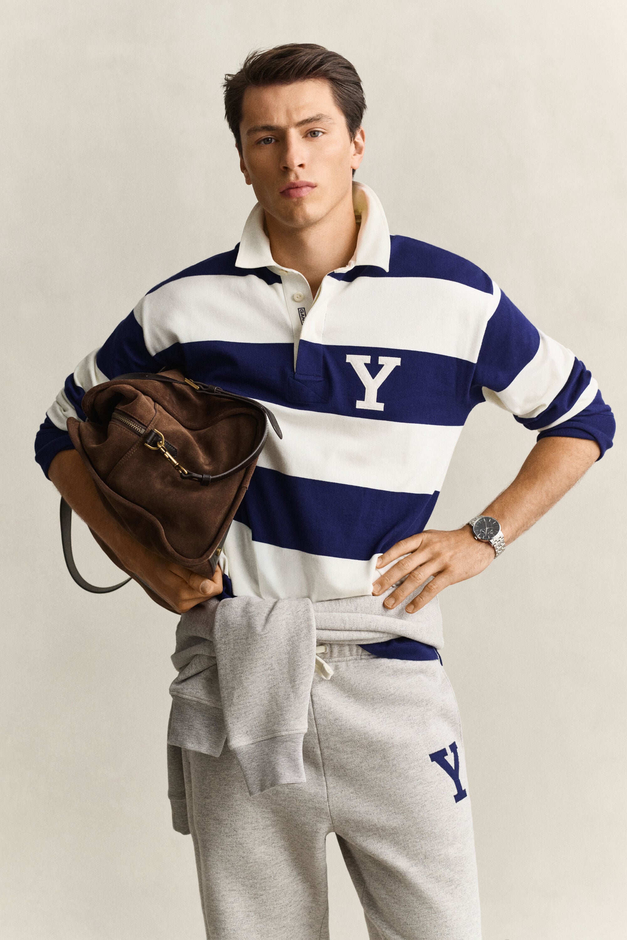 Heavy Rugger às riscas Gant x Yale