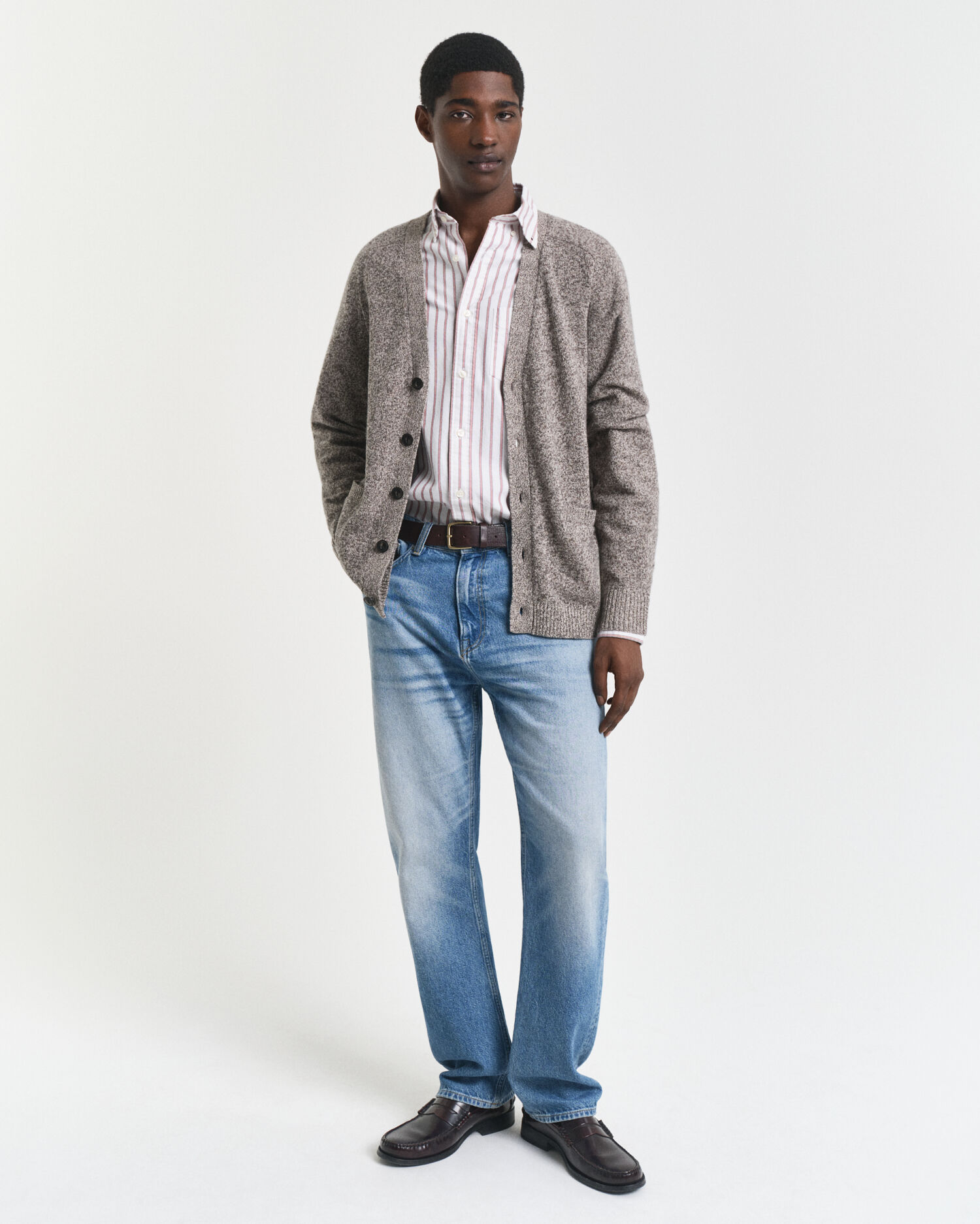 Casaco de malha em mistura de lã Mouliné