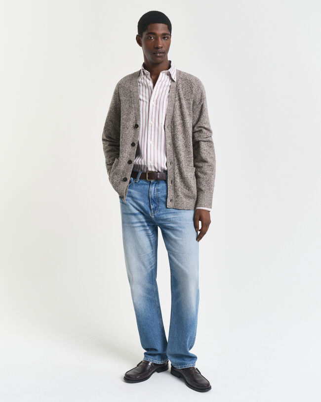 Casaco de malha em mistura de lã Mouliné