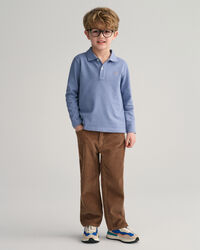 Polo de manga comprida em algod&atilde;o piqu&eacute; Shield Kids