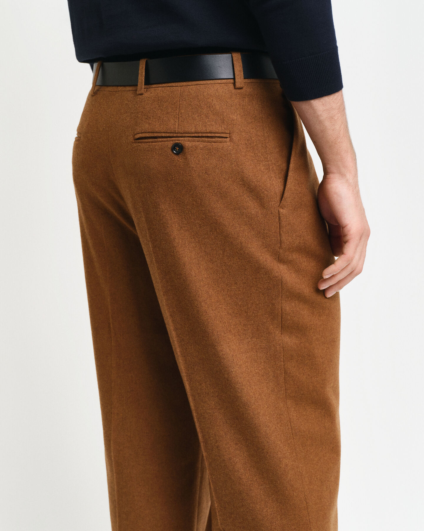 Calças de fato em flanela e lã relaxed fit