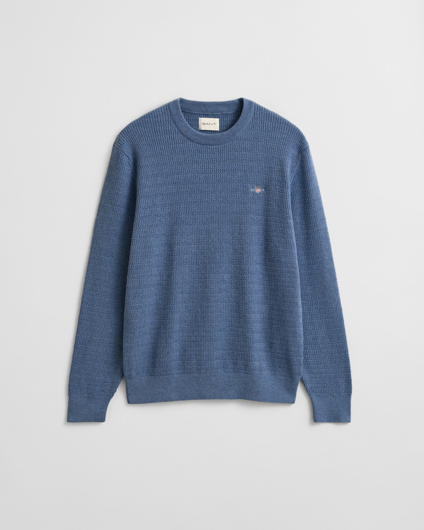 Camisola em mini malha entrançada com decote redondo