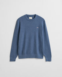 Camisola em mini malha entrançada com decote redondo