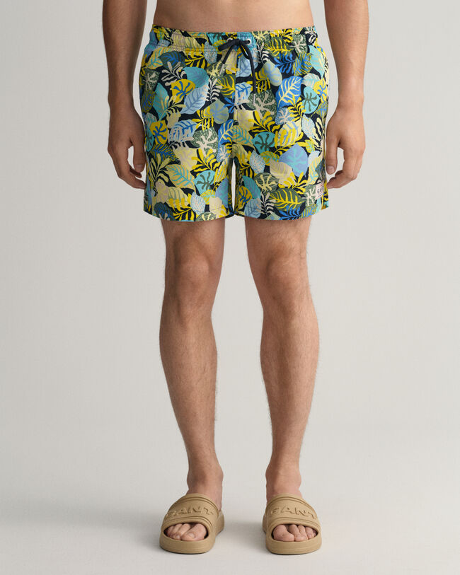 Cal&ccedil;&otilde;es de banho com estampado tropical classic fit