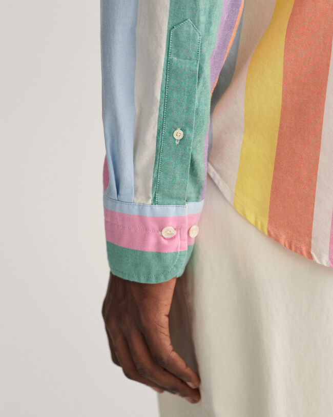 Camisa Oxford &agrave;s riscas regular fit