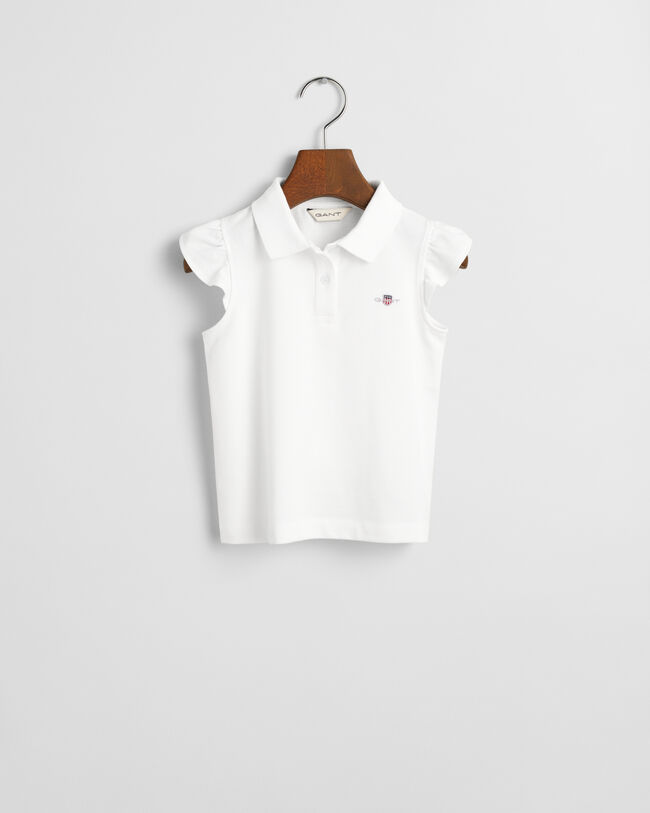 Top piqu&eacute; com folhos Shield Girls