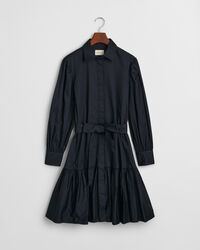 Vestido em cetim e algod&atilde;o