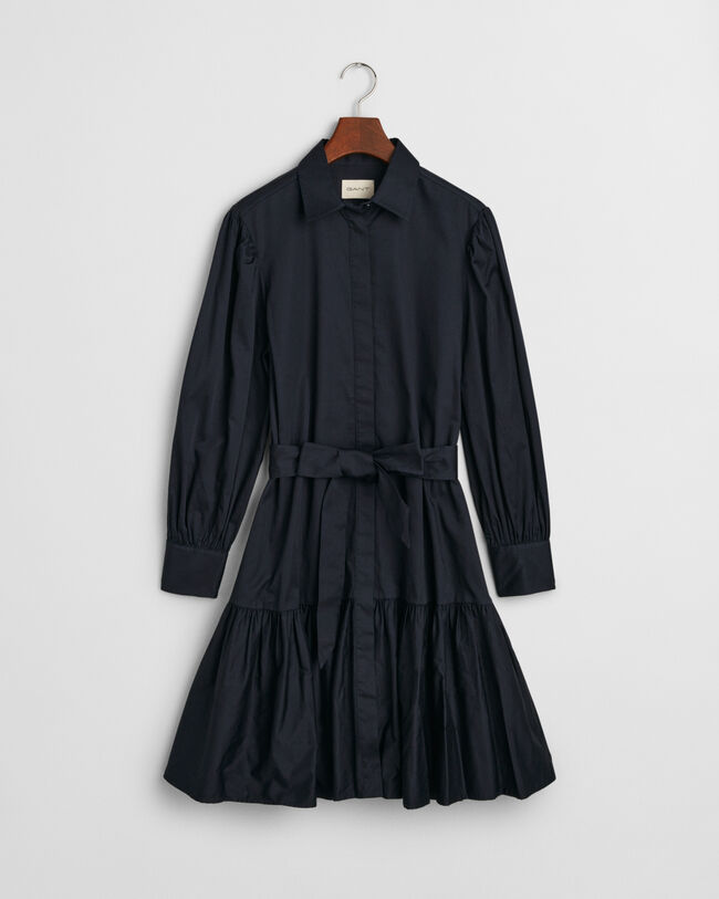 Vestido em cetim e algod&atilde;o