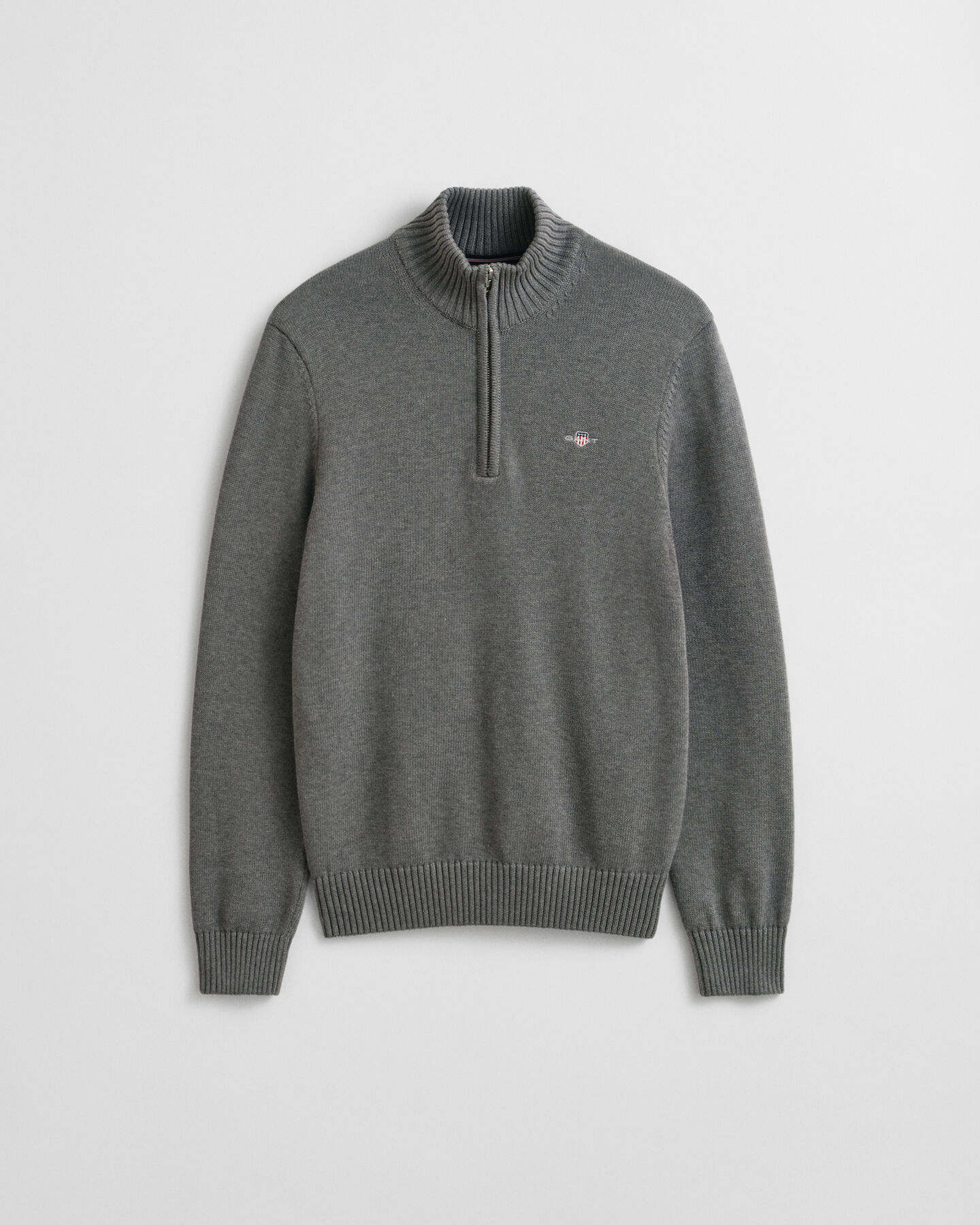 Camisola de malha em algodão com meio fecho Casual