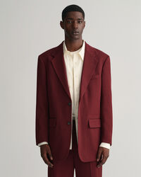 Blazer de fato em sarja de lã oversized