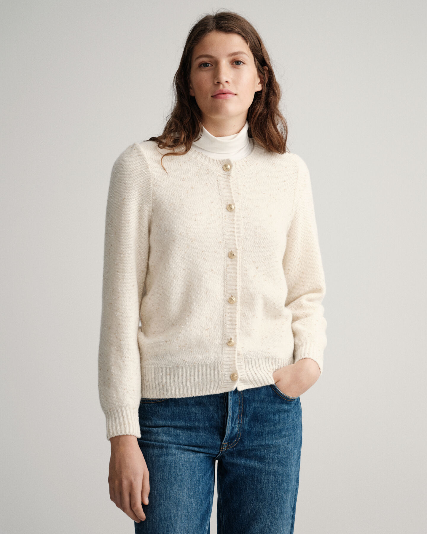 Casaco de malha com decote redondo Sparkling