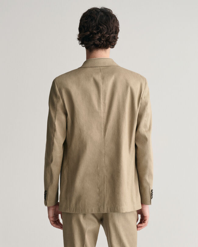 Blazer de fato em linho e algodão