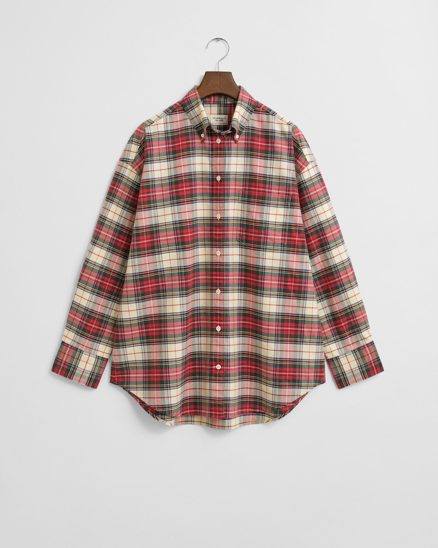 Camisa Oxford clássica com padrão de xadrez oversized