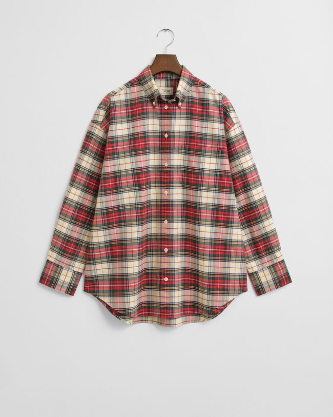 Camisa Oxford clássica com padrão de xadrez oversized