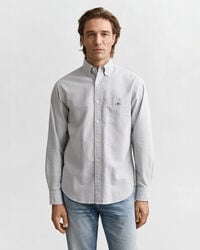Camisa Oxford clássica com riscas finas regular fit