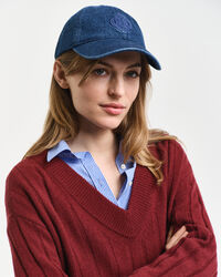 Pullover com decote em V em l&atilde; com canelado largo