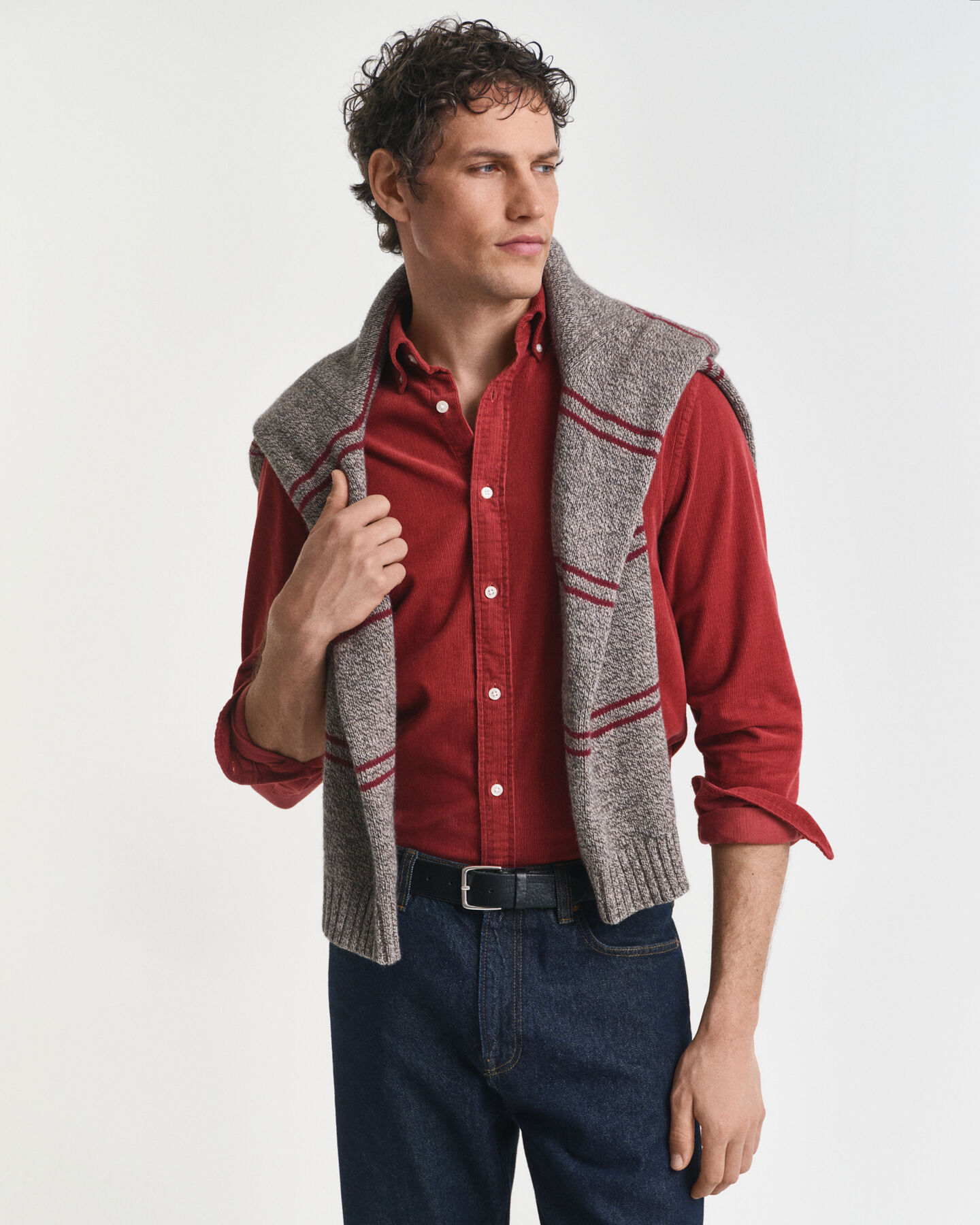 Camisa em bombazina de algodão regular fit