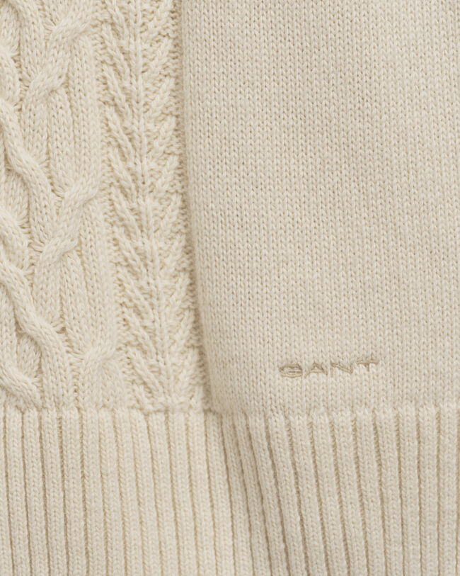 Pulover estilo polo em malha entrançada grossa Teen Girls