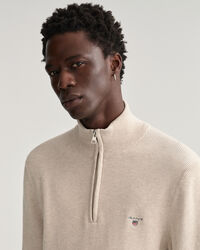 Sweatshirt com meio fecho em malha canelada Texture