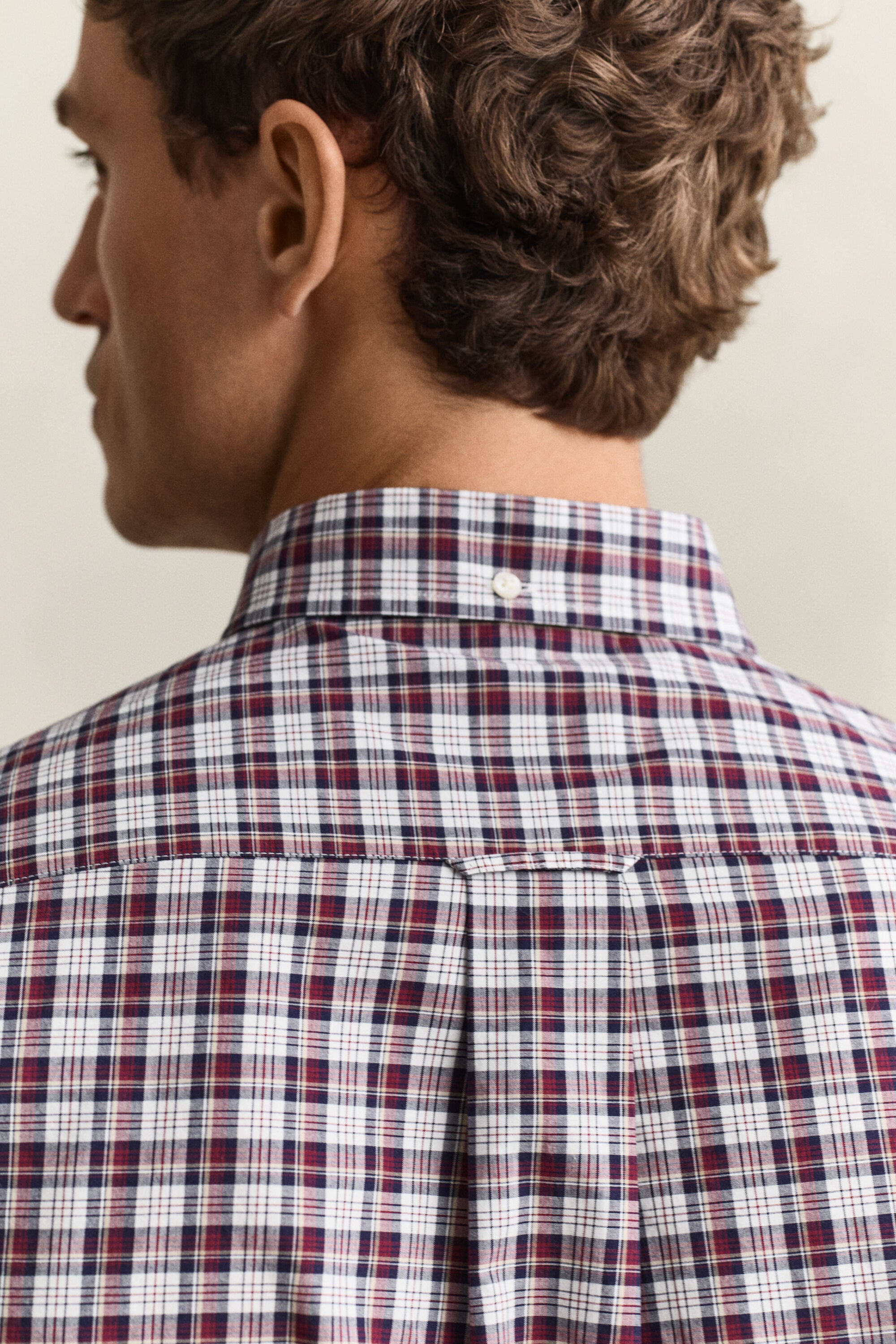 Camisa de popelina com padrão de xadrez