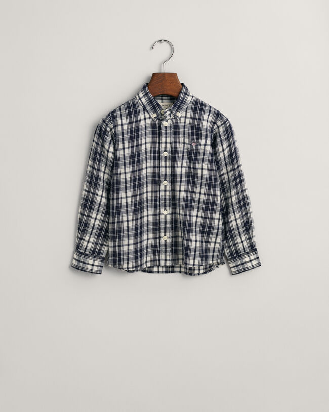 Camisa de flanela com padr&atilde;o de xadrez regular fit Kids