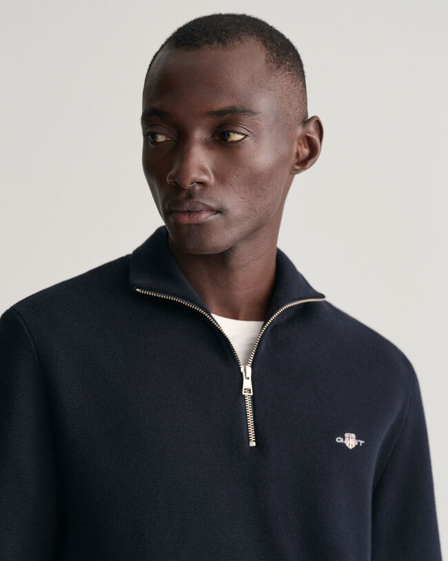 Sweatshirt com meio fecho em algodão Milano Knit