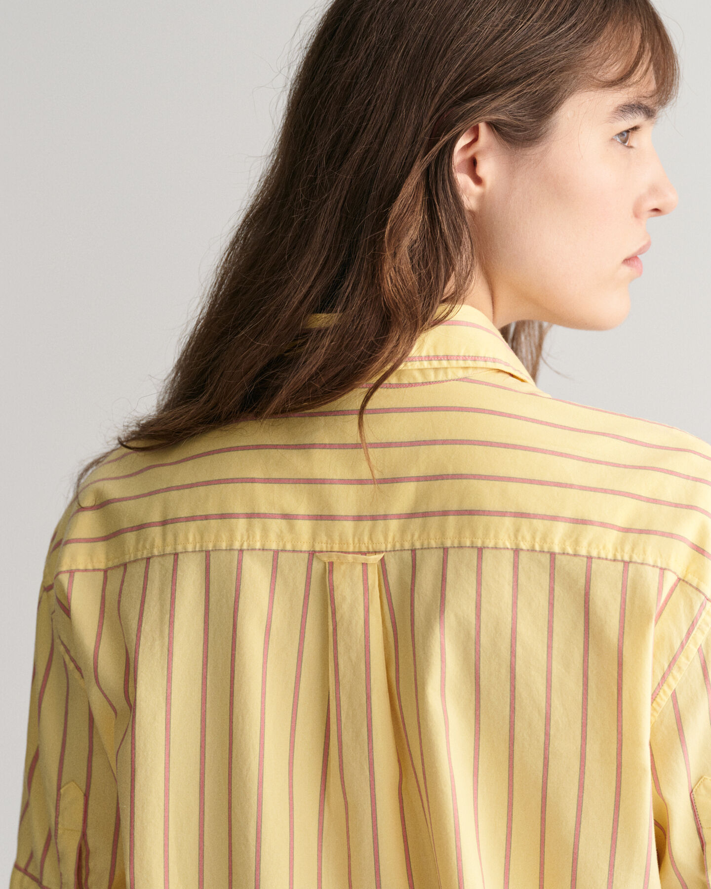 Camisa de manga curta Luxury Oxford &agrave;s riscas relaxed fit