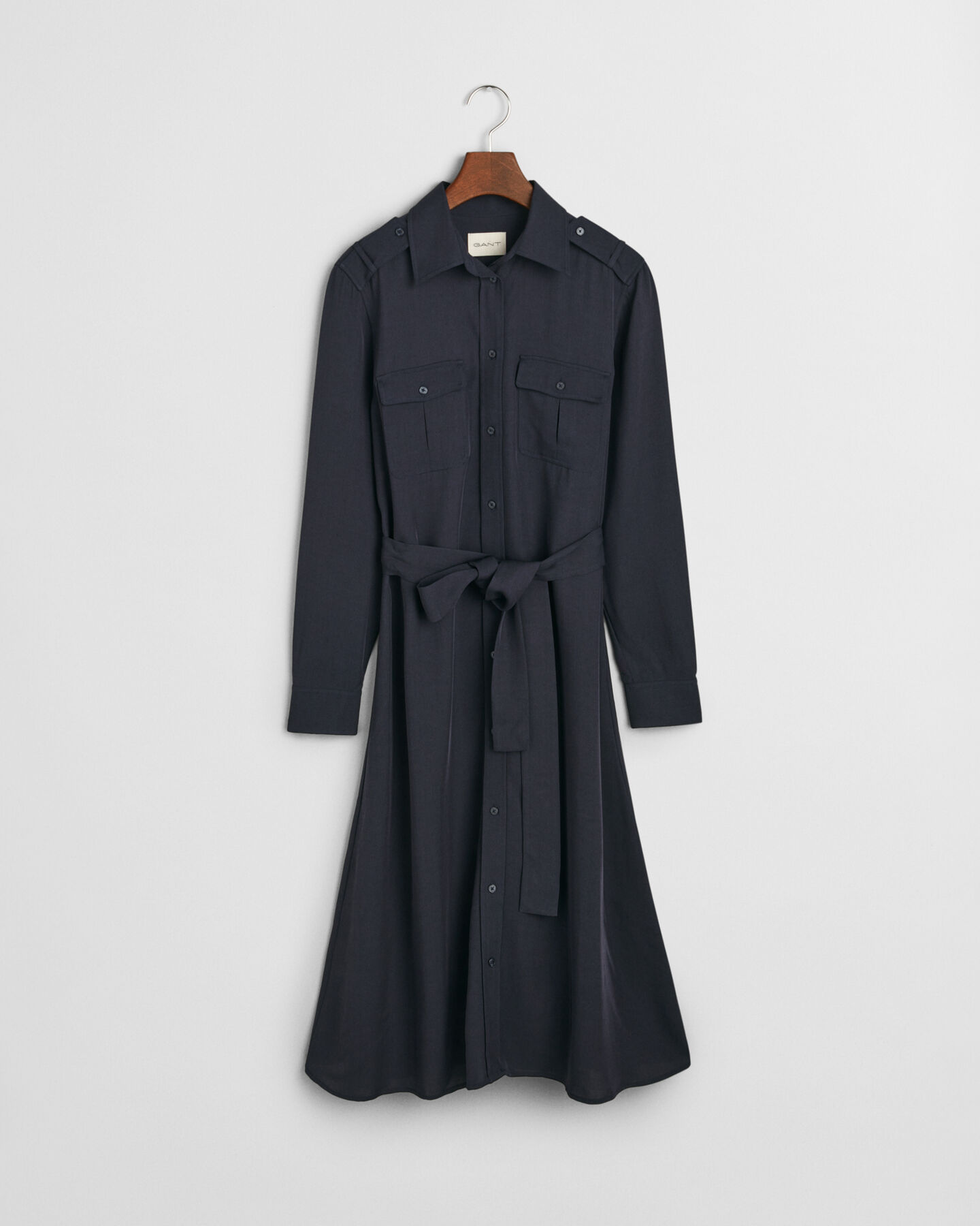 Vestido-camisa com bolsos