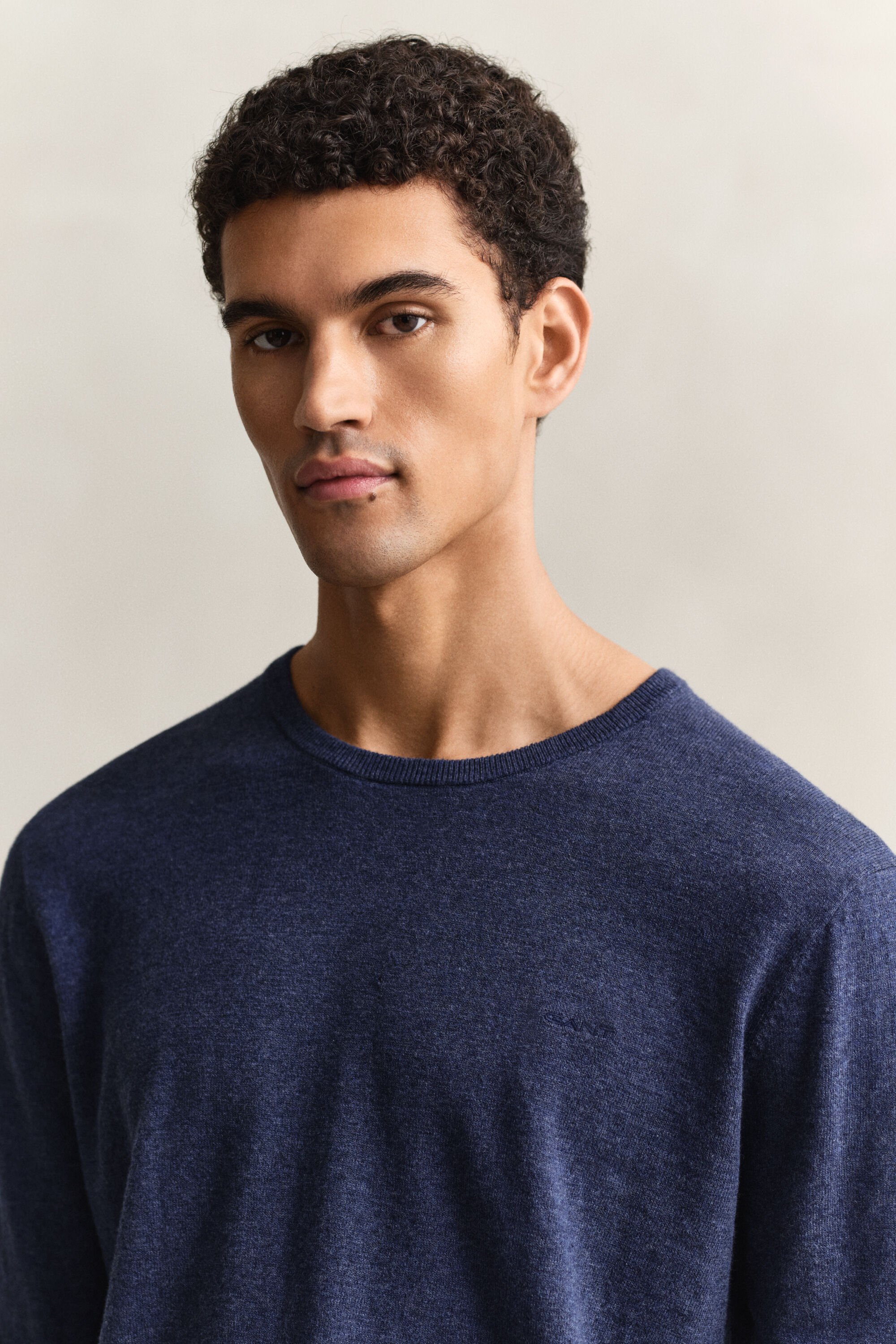 Camisola de malha em algodão com mistura de fios