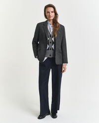 Blazer em lã com padrão Houndstooth regular fit