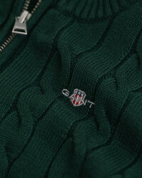 Camisola de malha entrançada em algodão com meio fecho de correr Kids